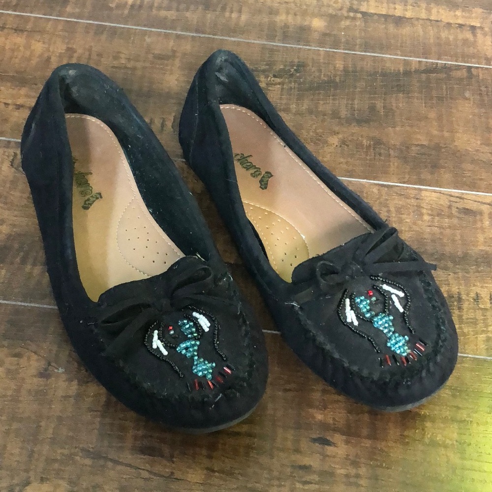 Skechers Cali Beaded Suede Moccasins 7.5